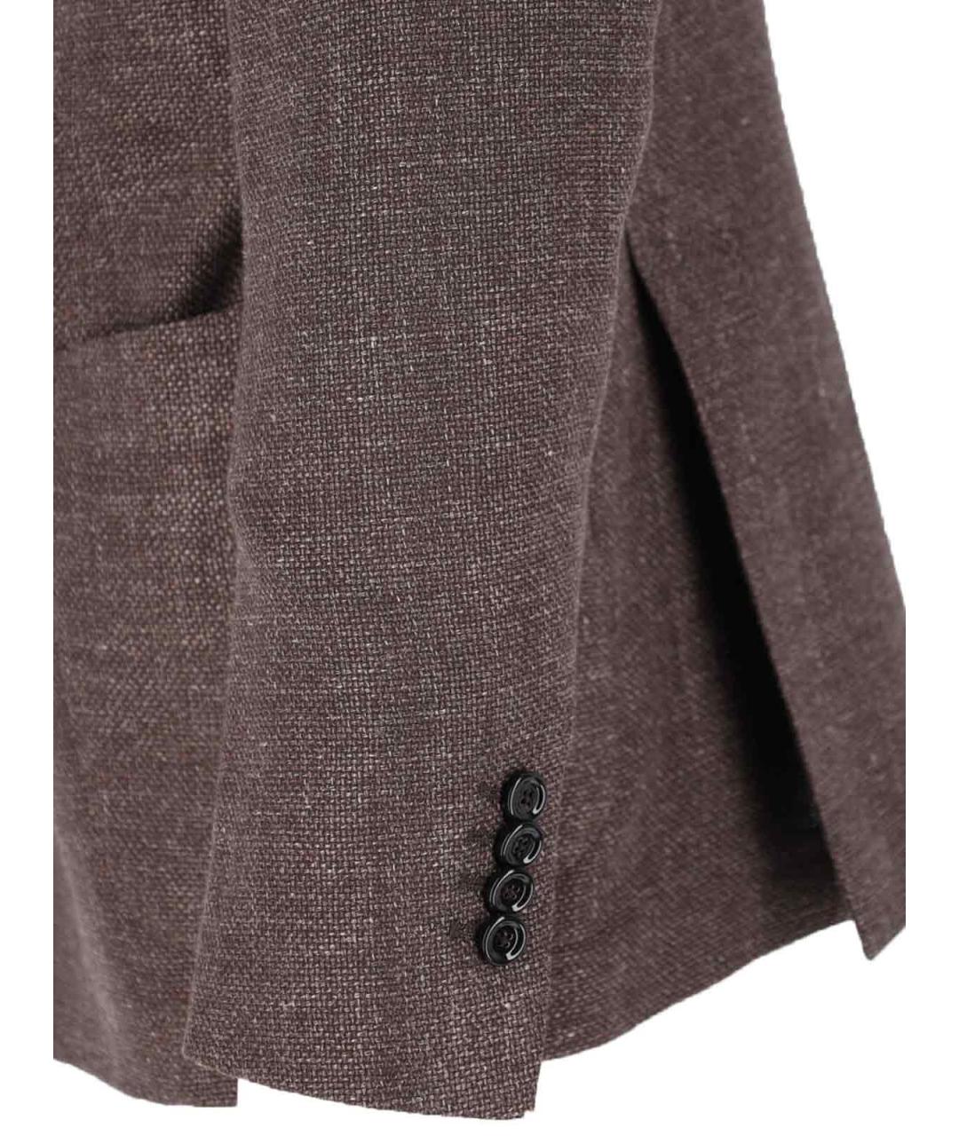LARDINI Коричневый льняной пиджак, фото 3