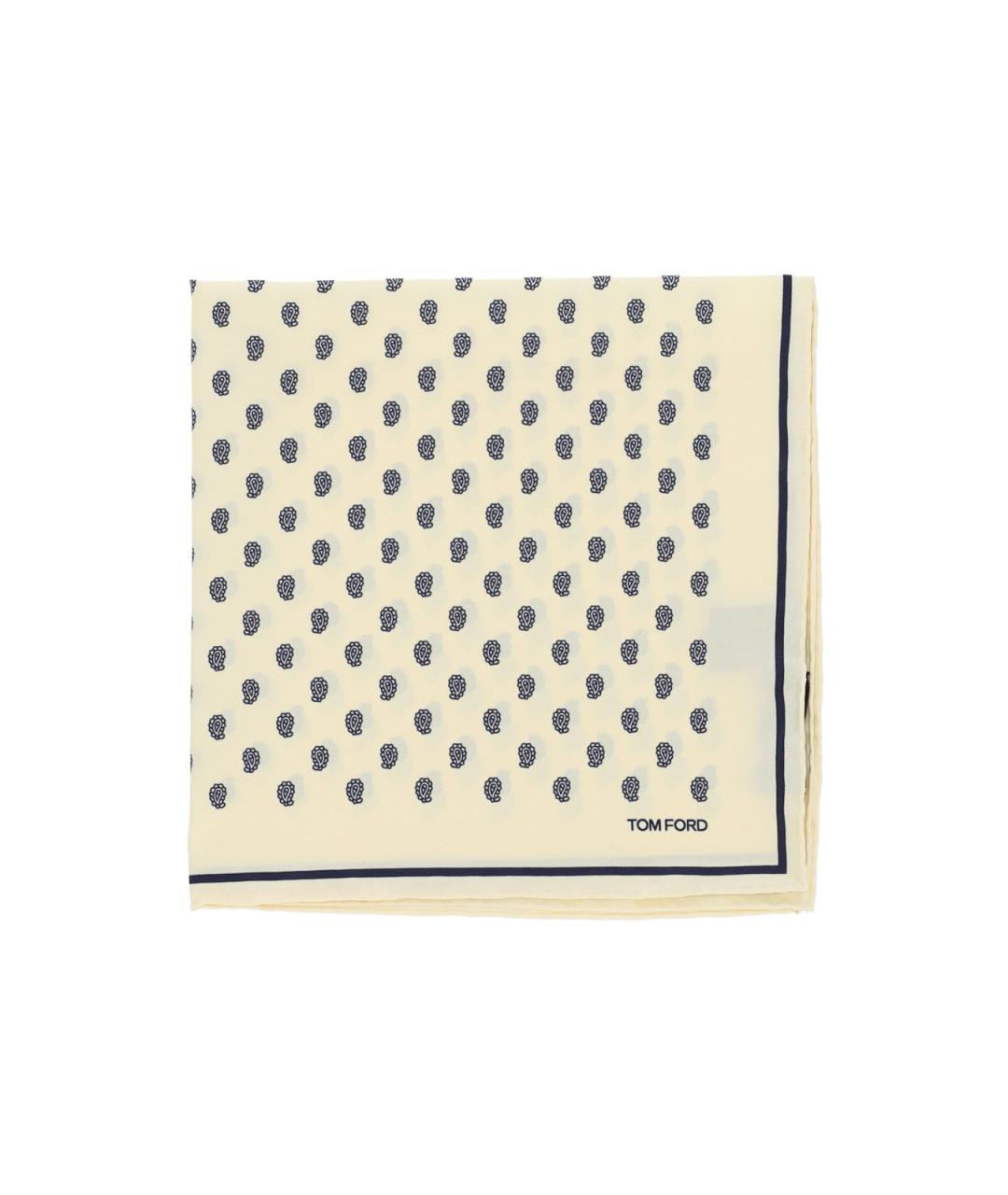 TOM FORD Белый шелковый шарф, фото 2