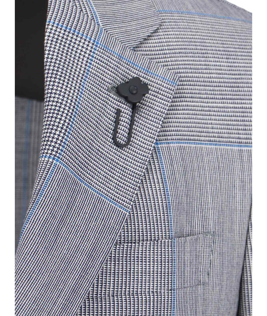 LARDINI Серый шерстяной пиджак, фото 3