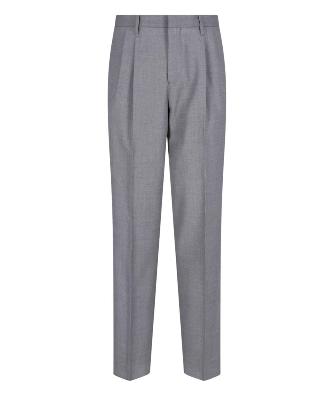 LARDINI Серые шерстяные повседневные брюки, фото 1