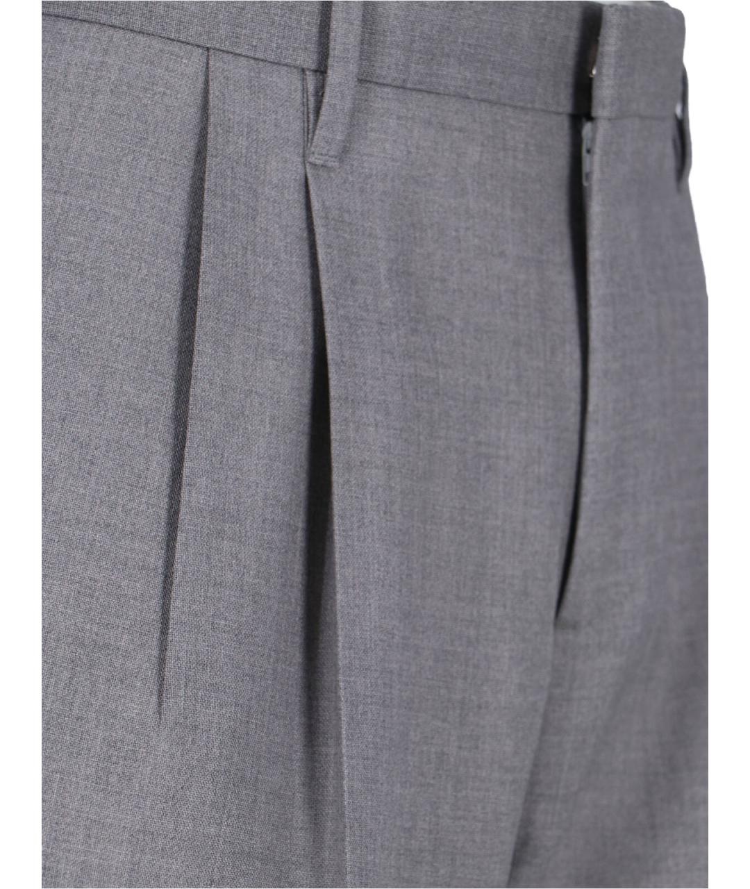 LARDINI Серые шерстяные повседневные брюки, фото 5