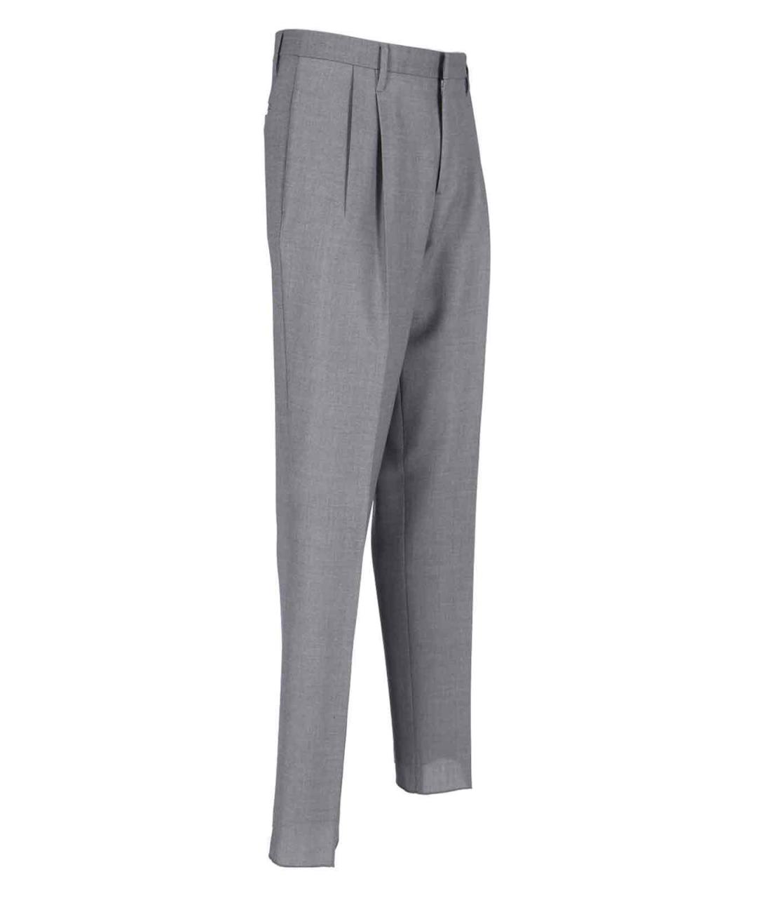 LARDINI Серые шерстяные повседневные брюки, фото 3