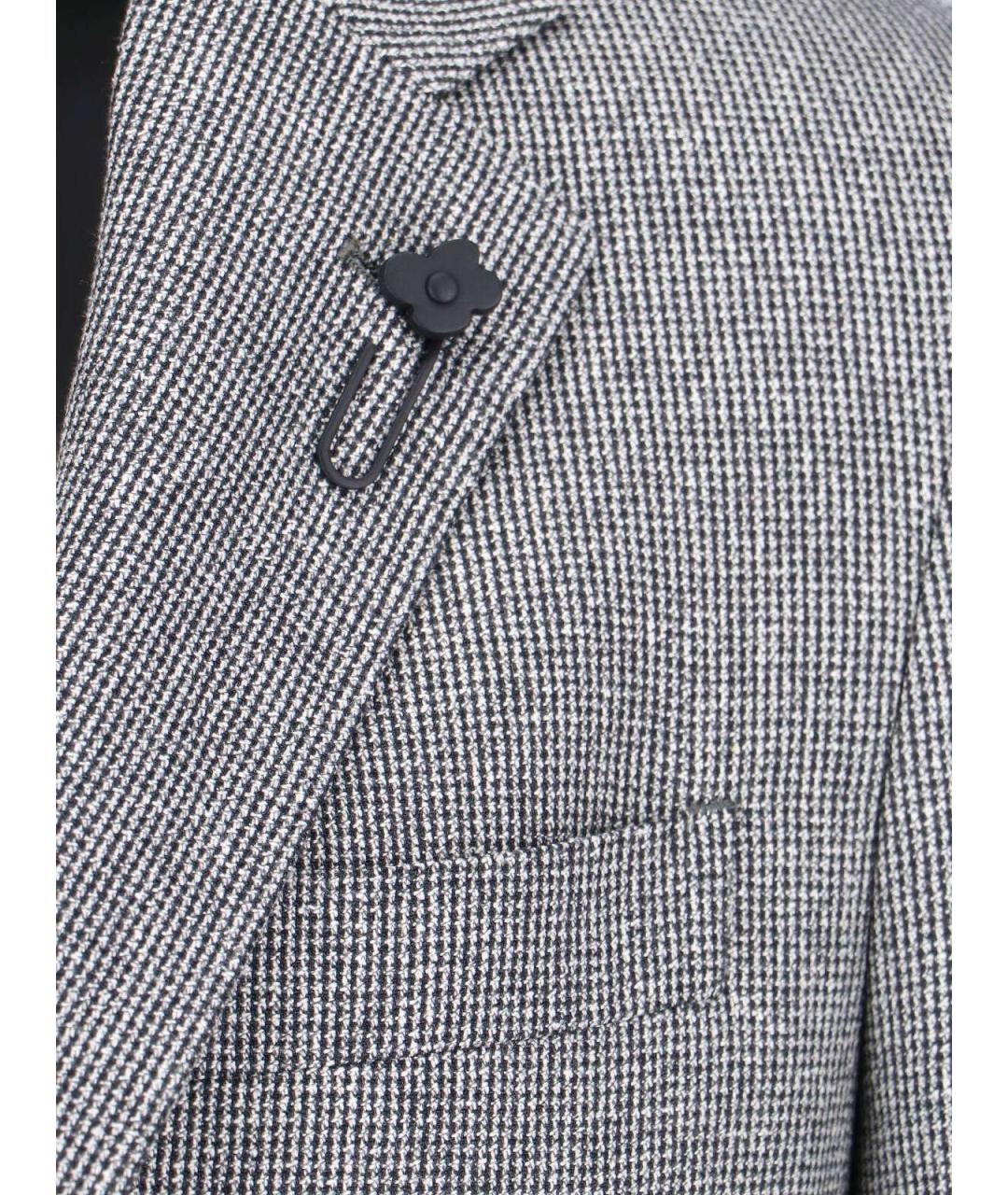 LARDINI Серый шерстяной пиджак, фото 4