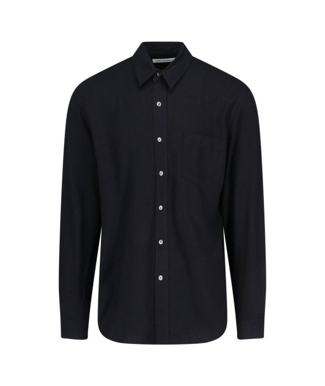 OUR LEGACY Черная шелковая кэжуал рубашка, фото 1