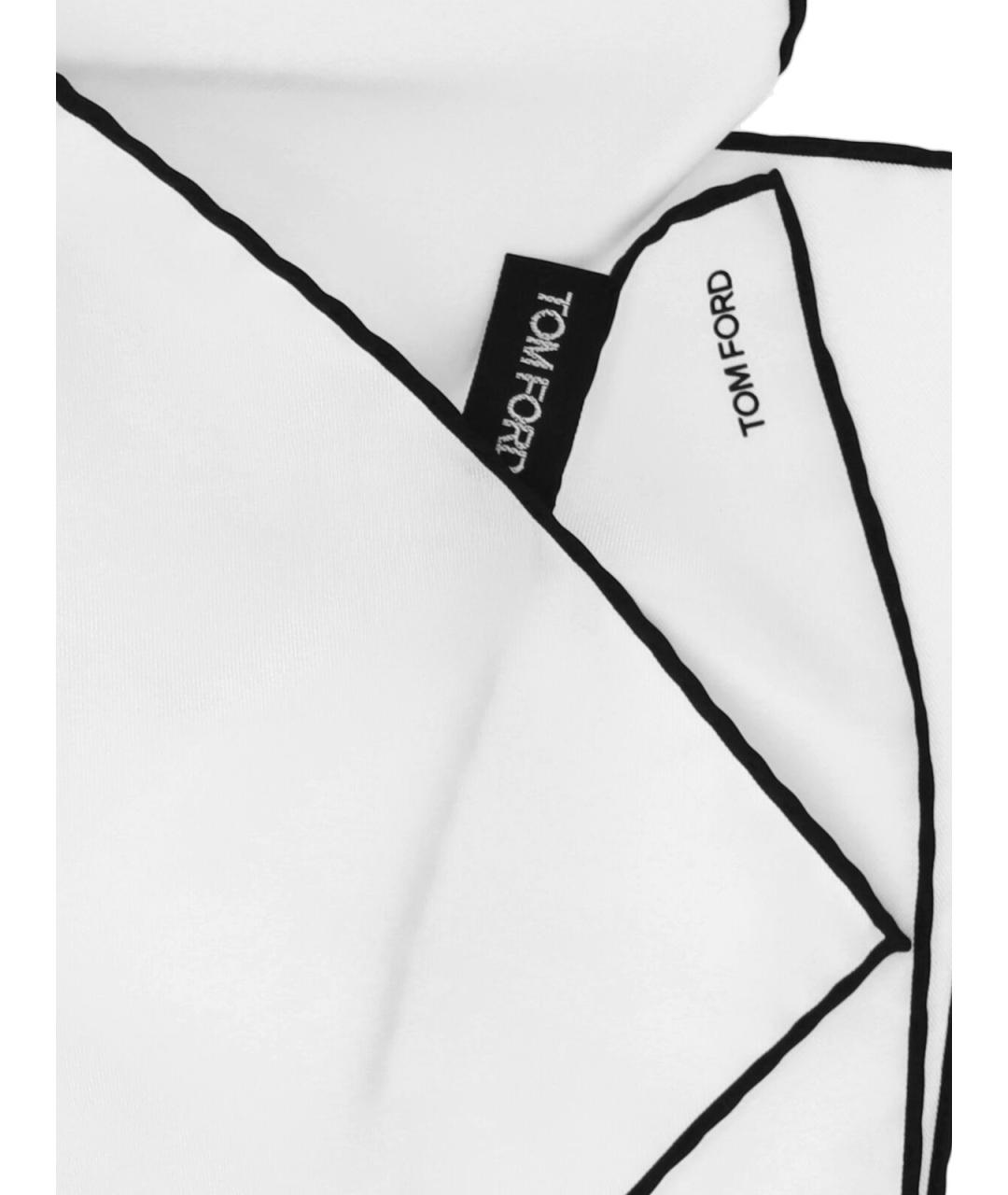 TOM FORD Белый шелковый шарф, фото 3