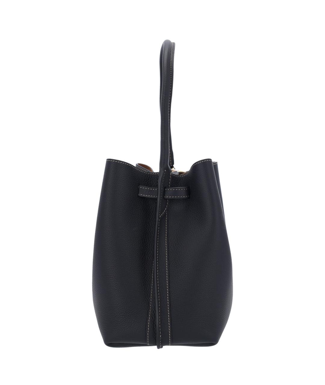 TOD'S Черная кожаная сумка тоут, фото 5