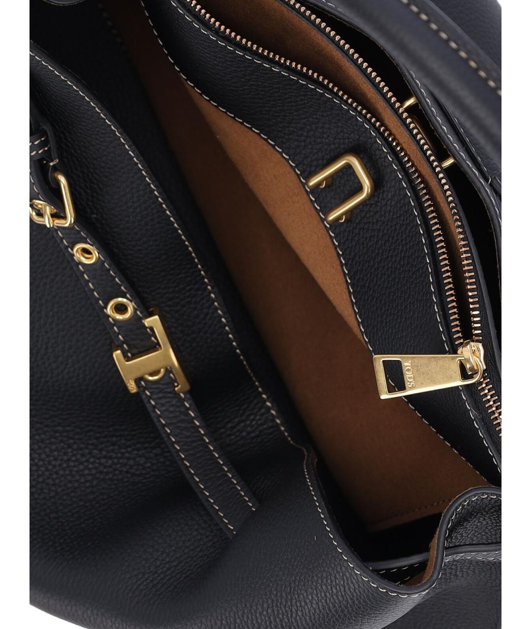 TOD'S Черная кожаная сумка тоут, фото 4