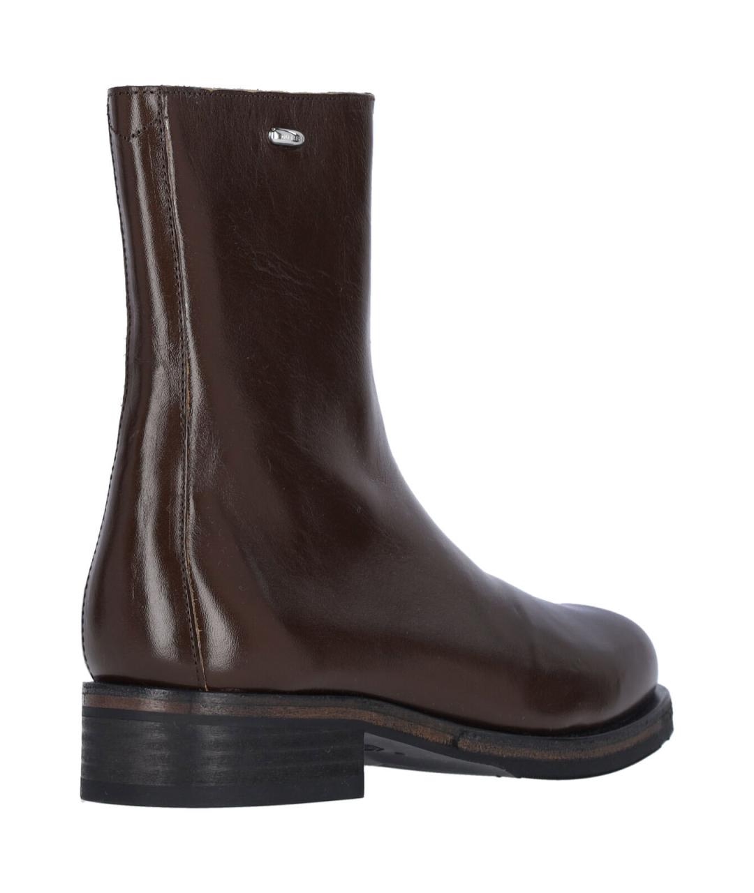 OUR LEGACY Зеленые кожаные высокие ботинки, фото 4