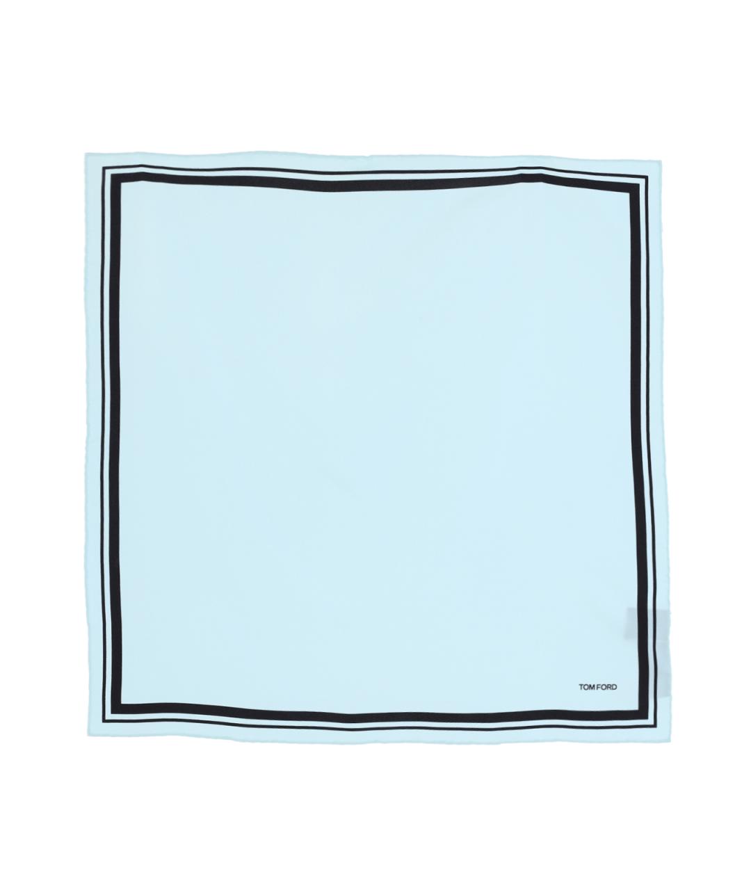 TOM FORD Синий шелковый шарф, фото 1