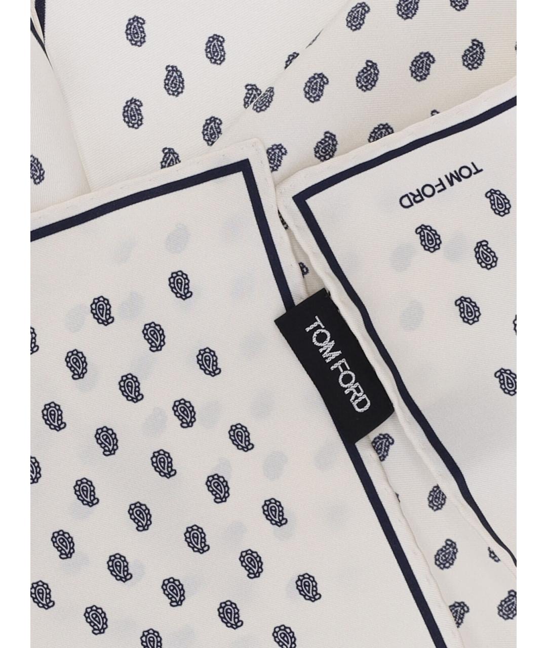 TOM FORD Белый шелковый шарф, фото 3