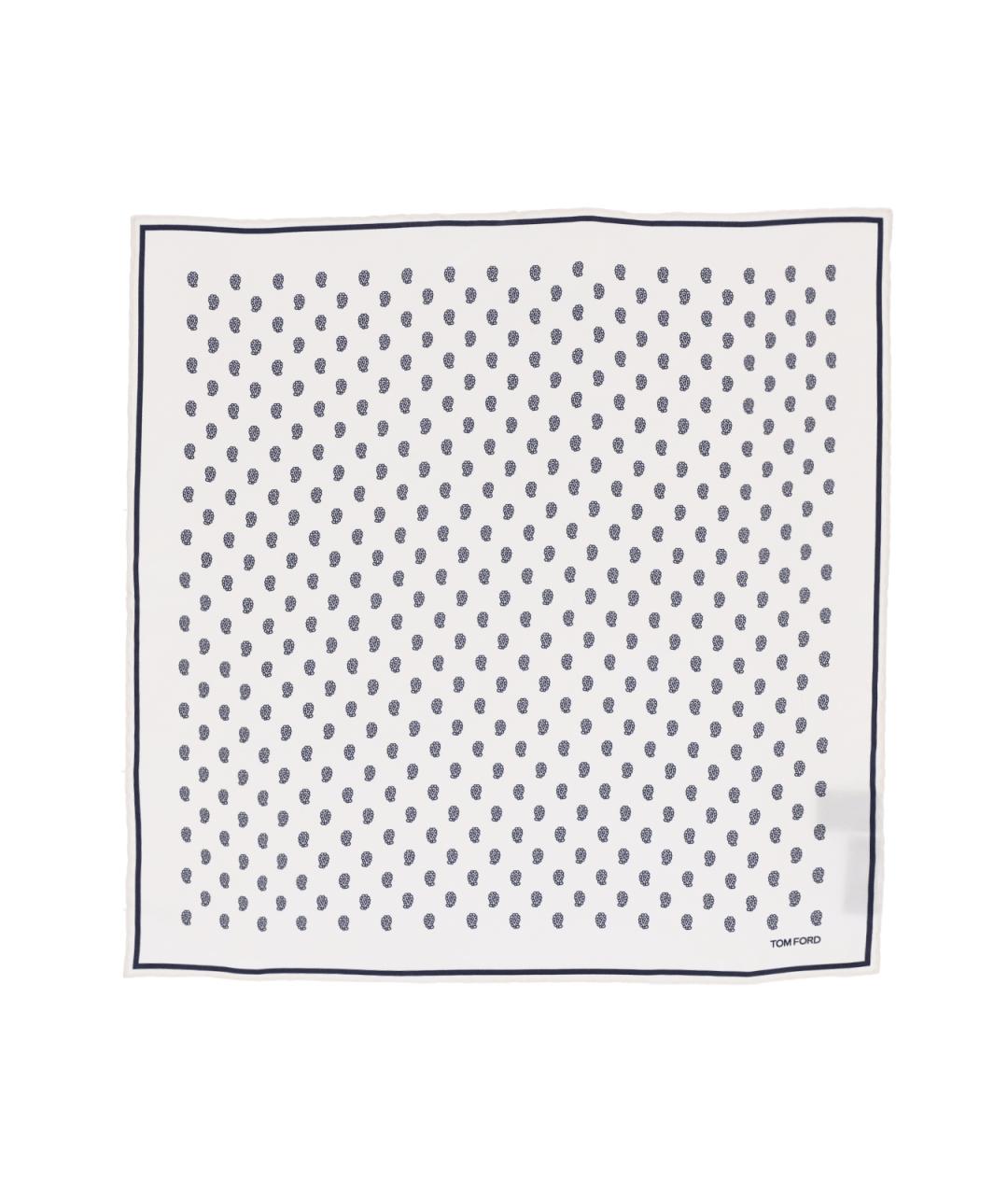 TOM FORD Белый шелковый шарф, фото 2