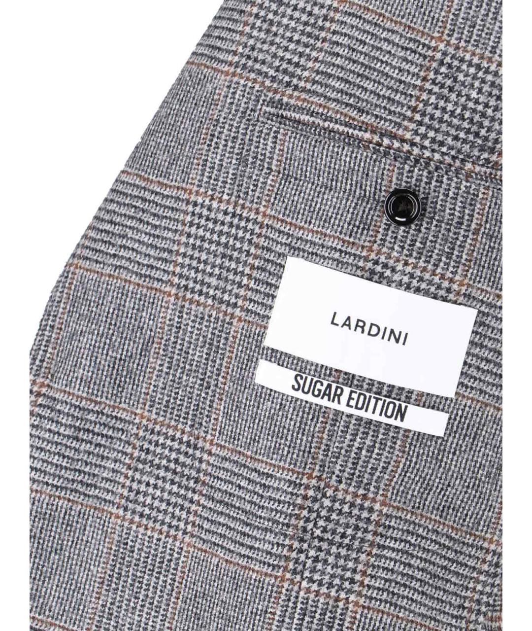 LARDINI Серый шерстяной пиджак, фото 5