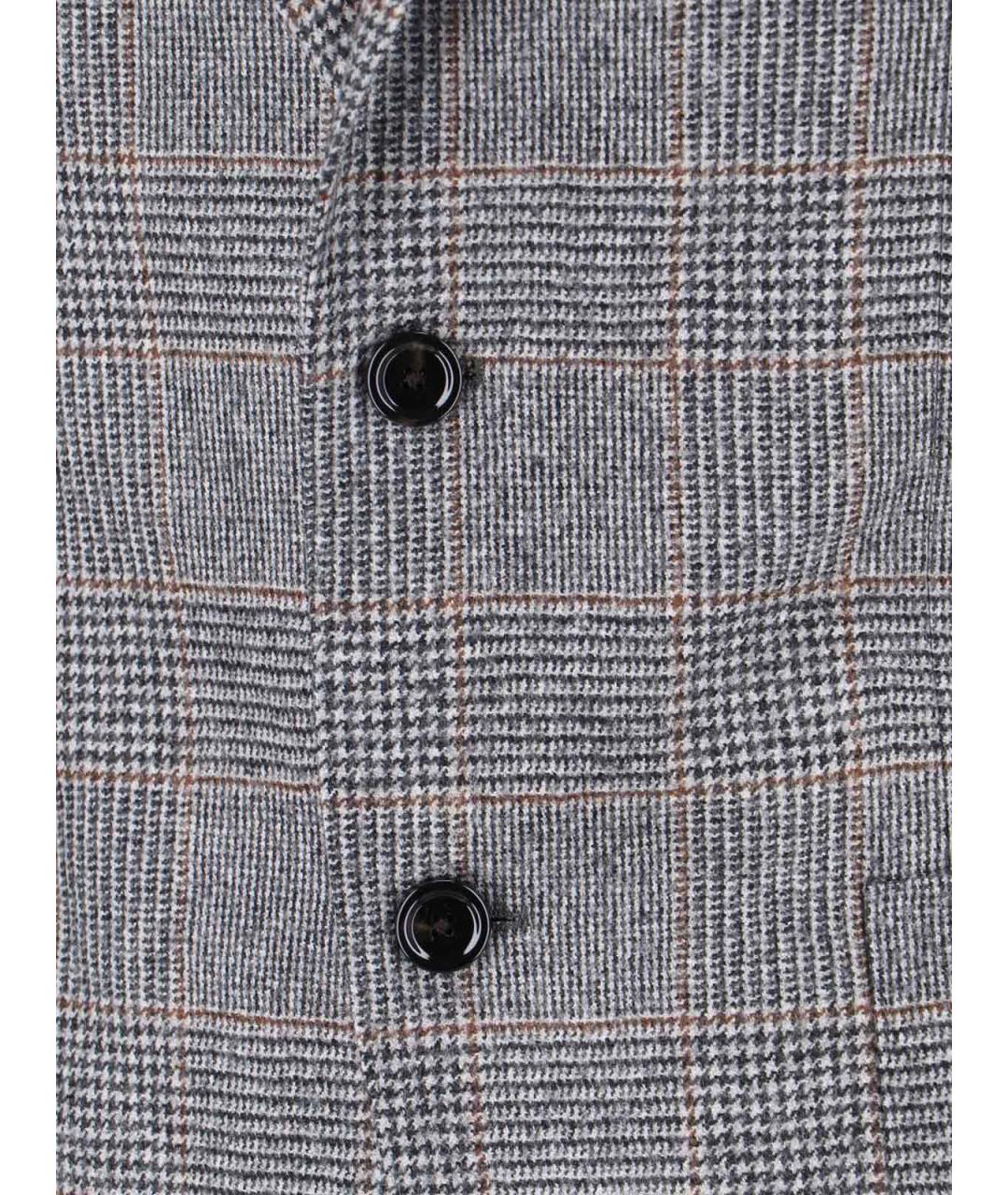 LARDINI Серый шерстяной пиджак, фото 4