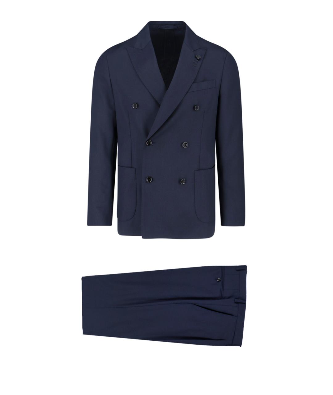 LARDINI Синий классический костюм, фото 1