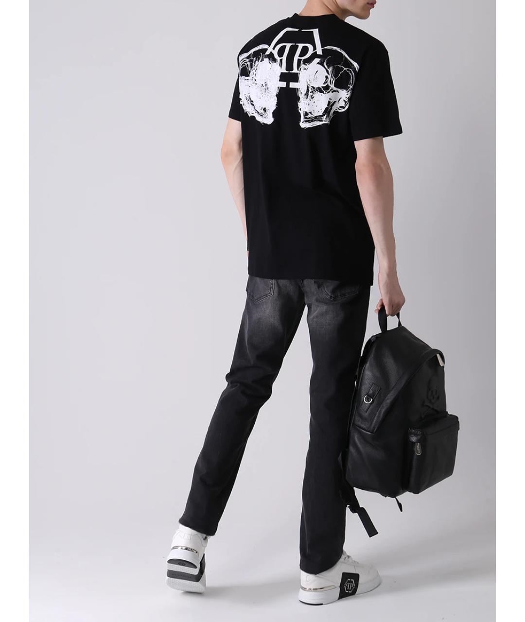 PHILIPP PLEIN Черная хлопковая футболка, фото 2