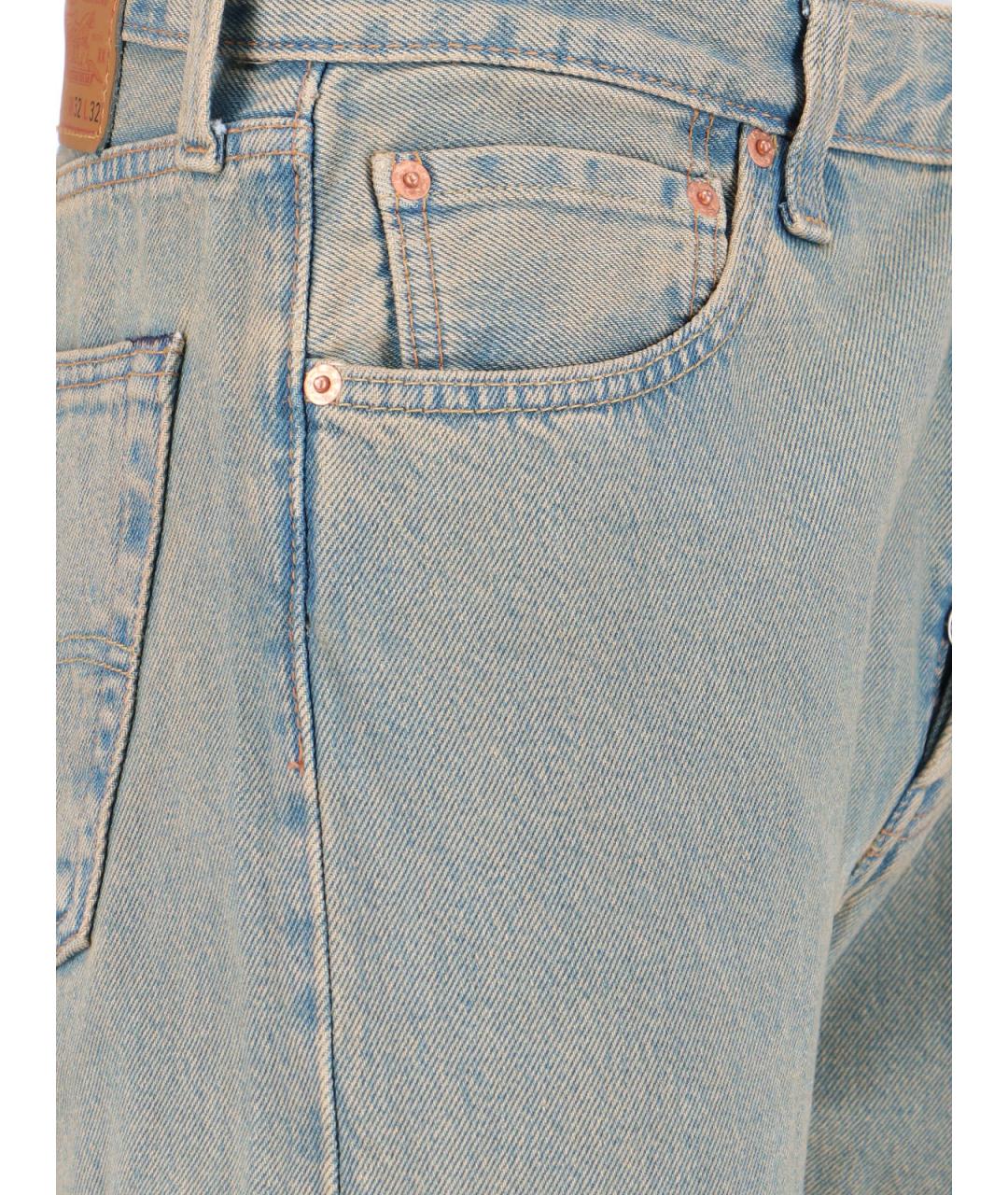 LEVI'S Синие хлопковые прямые джинсы, фото 4