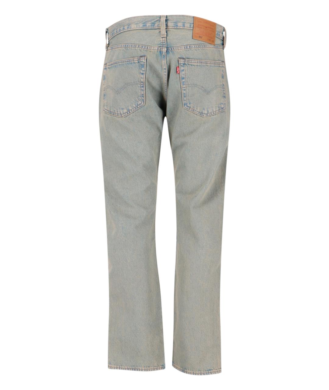 LEVI'S Синие хлопковые прямые джинсы, фото 2