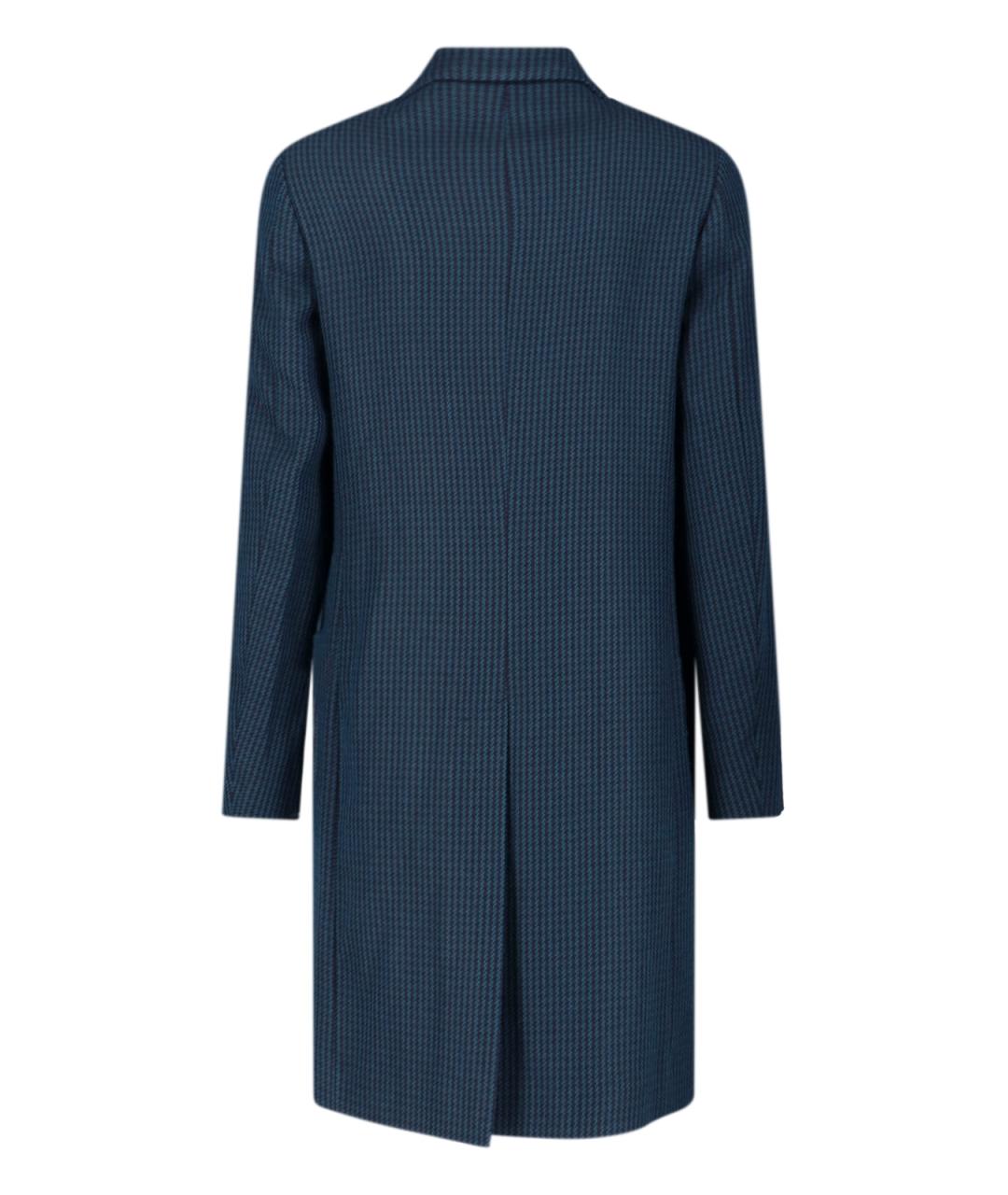 PAUL SMITH Синее шерстяное пальто, фото 2