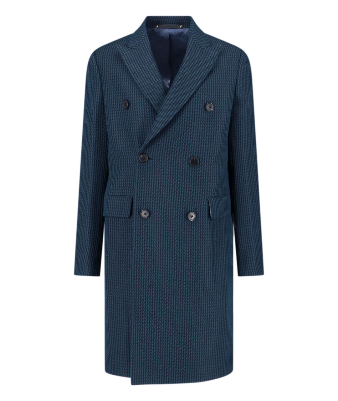 PAUL SMITH Синее шерстяное пальто, фото 1