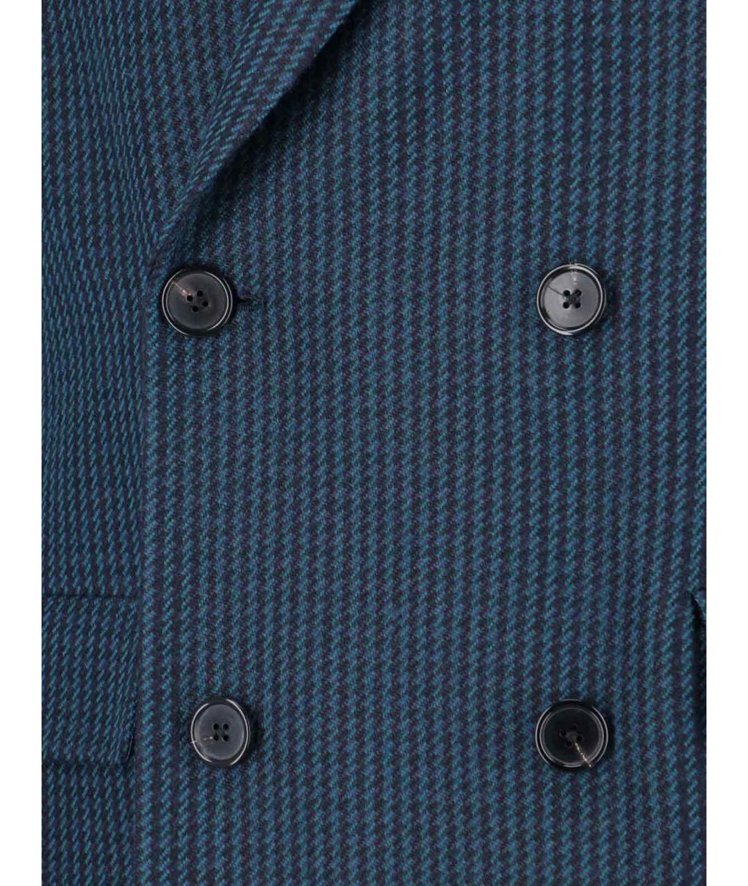 PAUL SMITH Синее шерстяное пальто, фото 4