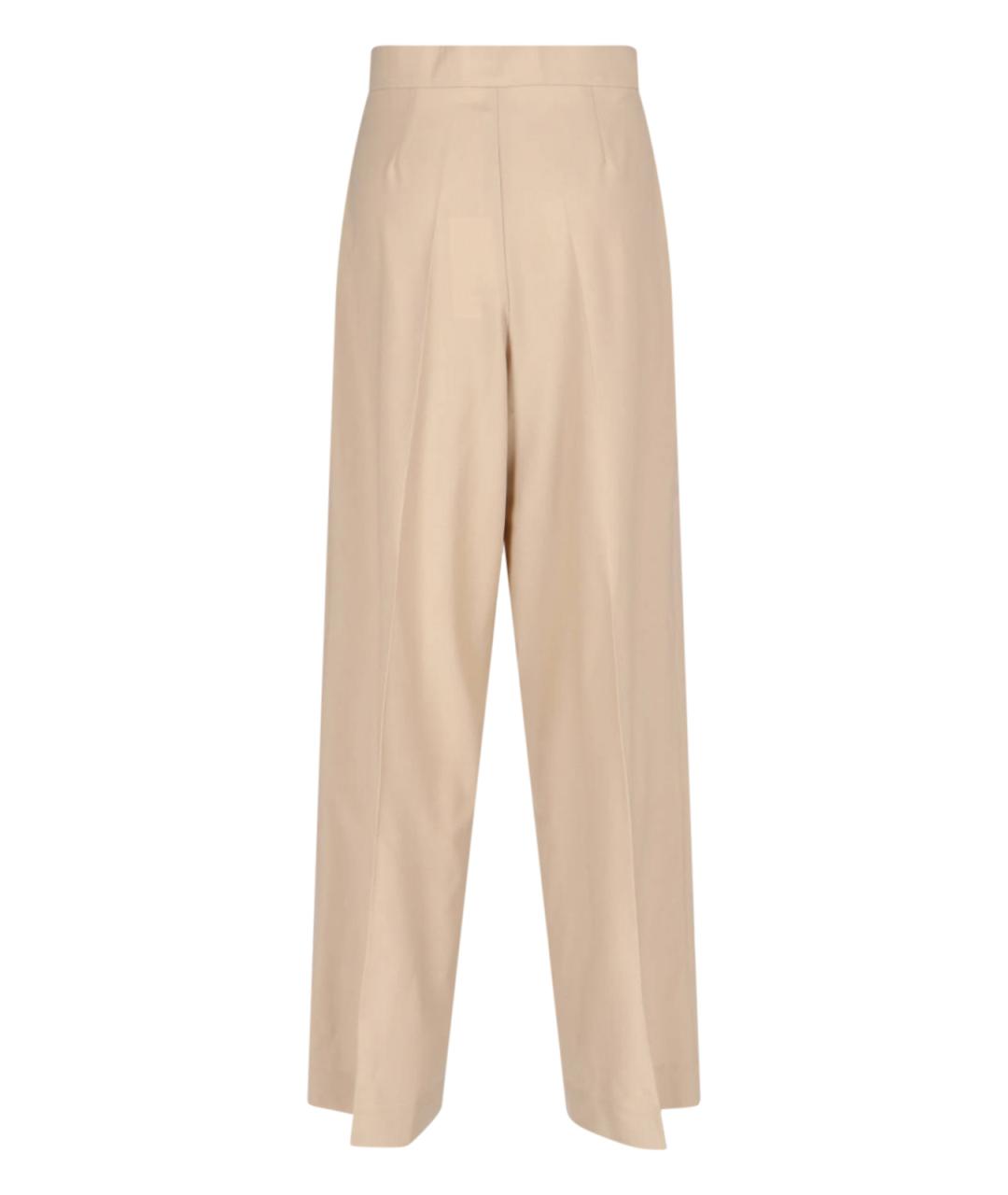Sa Su Phi Бежевые шерстяные прямые брюки, фото 3