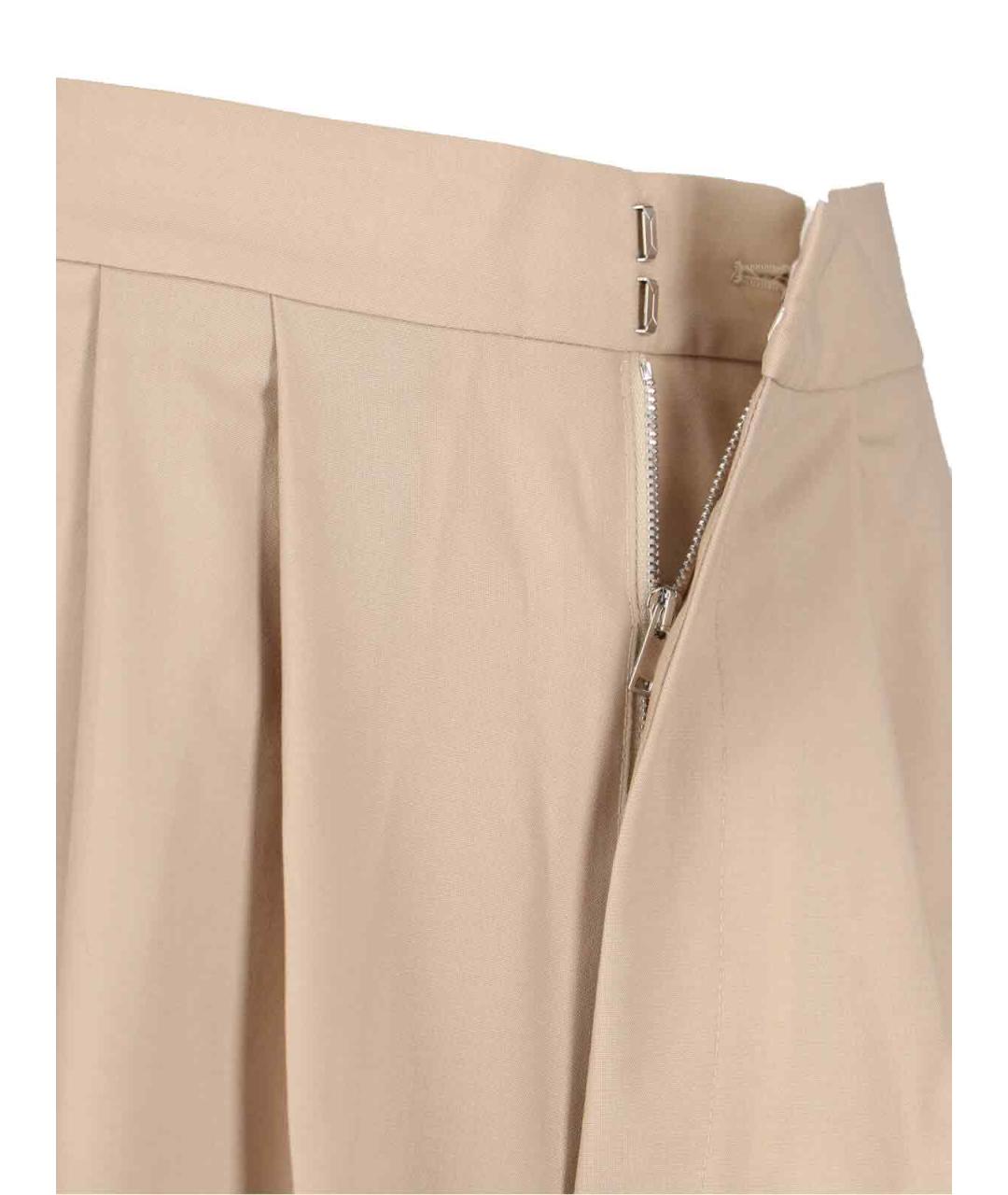 Sa Su Phi Бежевые шерстяные прямые брюки, фото 5