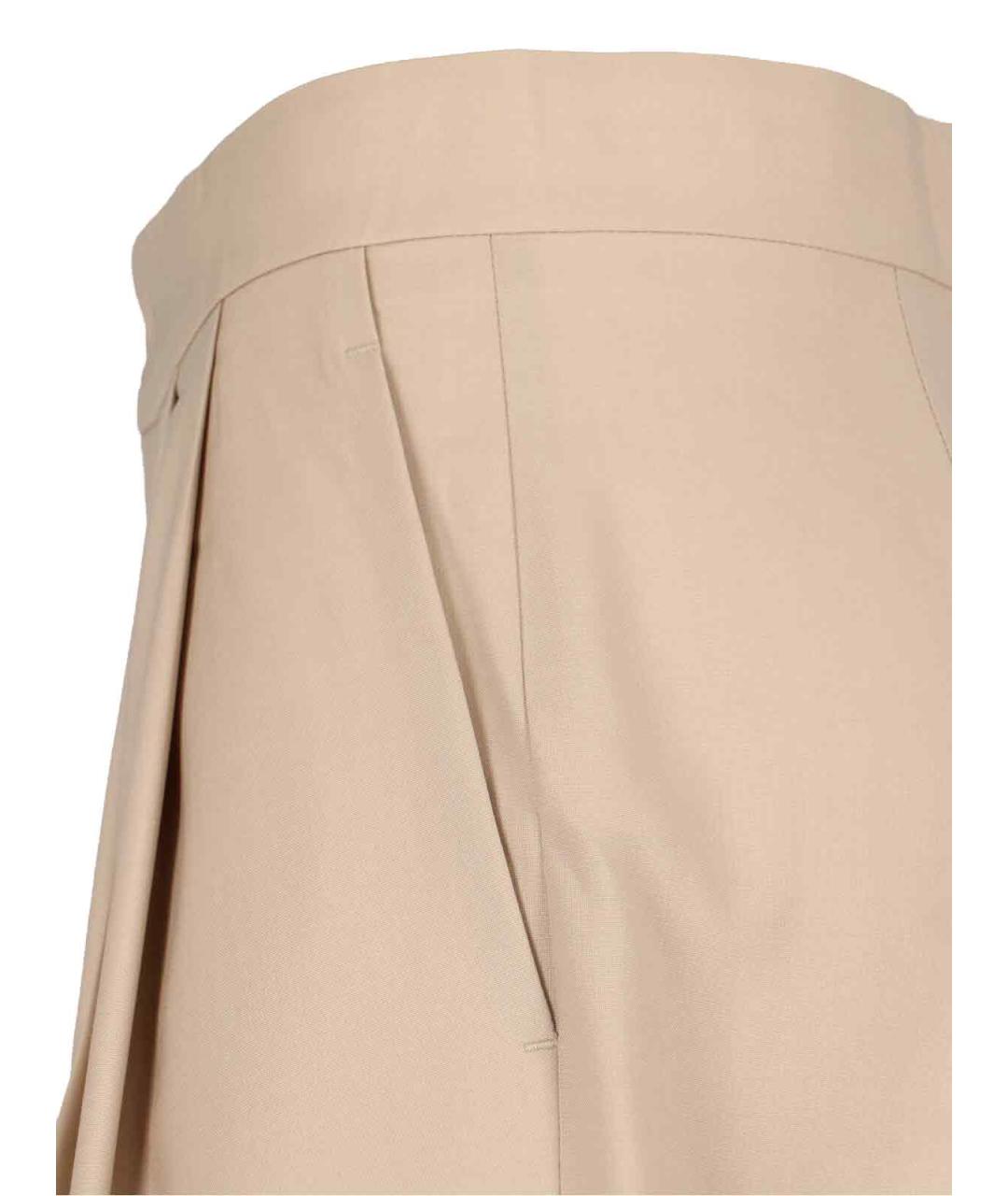 Sa Su Phi Бежевые шерстяные прямые брюки, фото 4