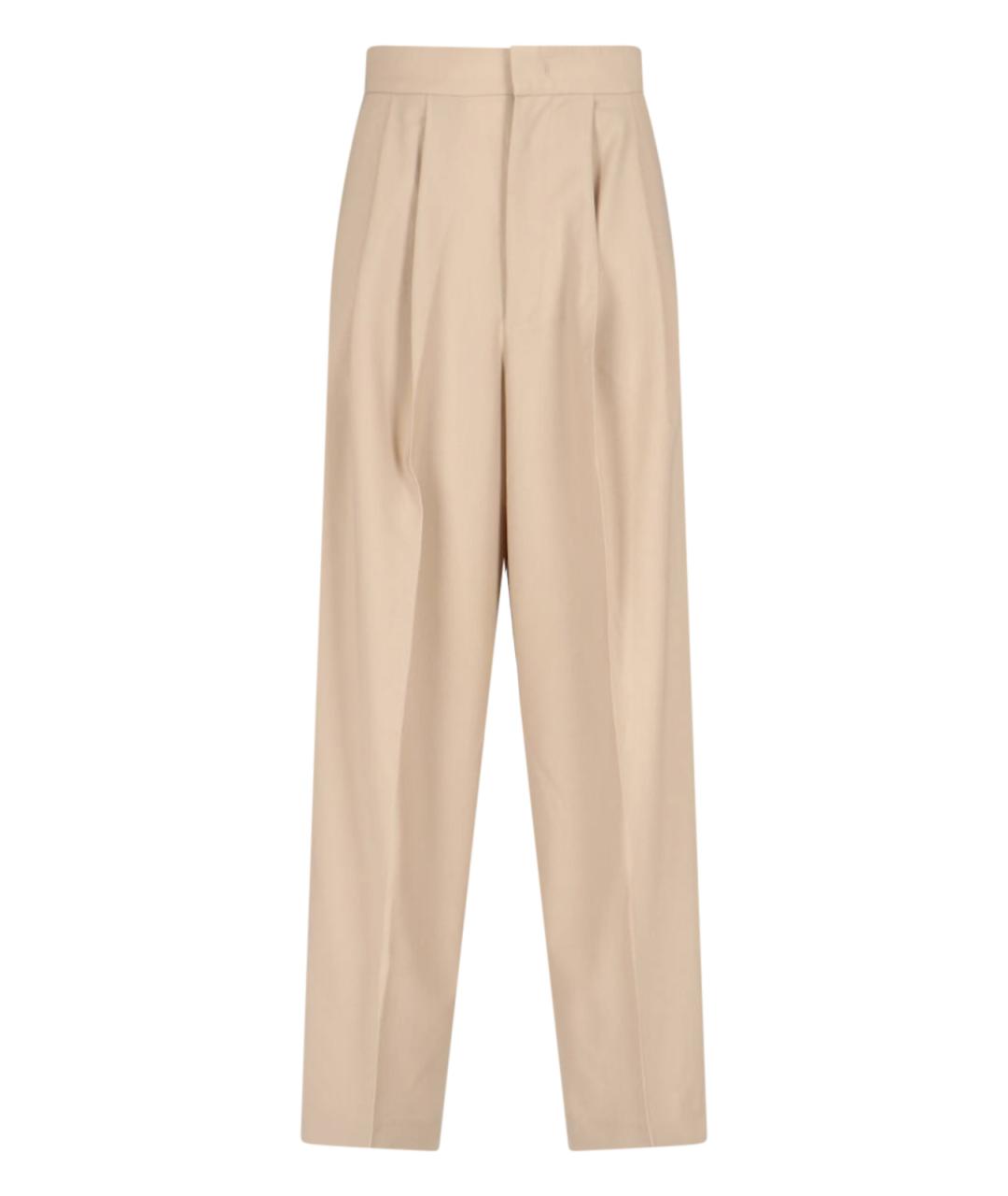 Sa Su Phi Бежевые шерстяные прямые брюки, фото 1