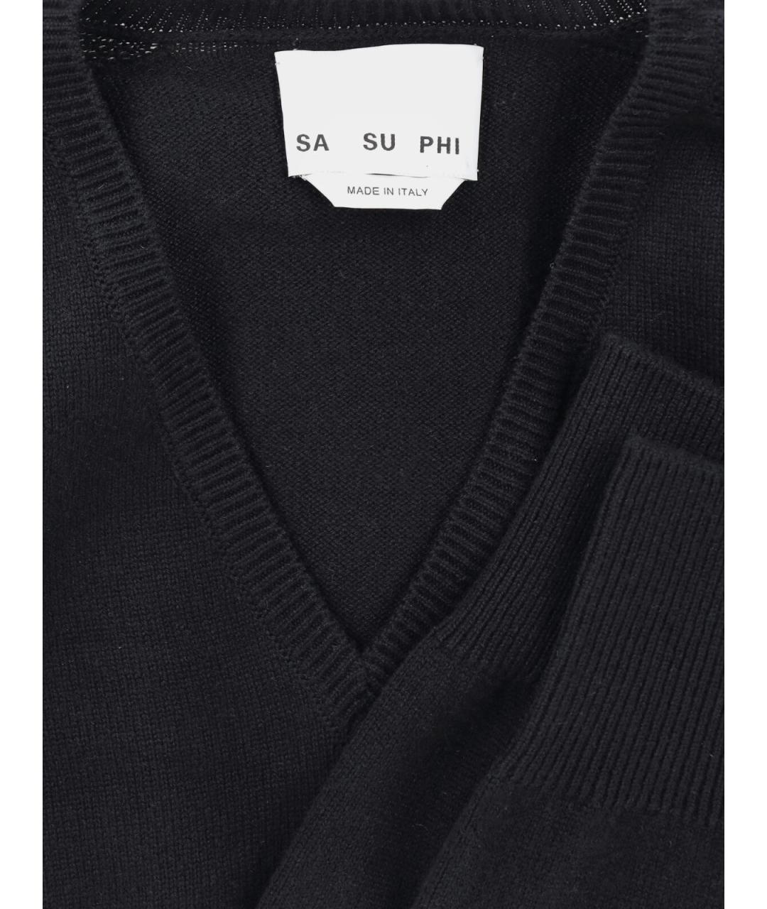 Sa Su Phi Черный кашемировый джемпер / свитер, фото 4