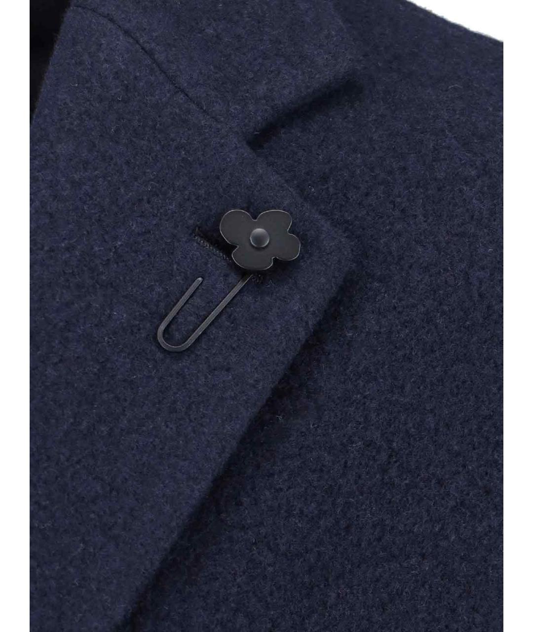 LARDINI Синее шерстяное пальто, фото 4