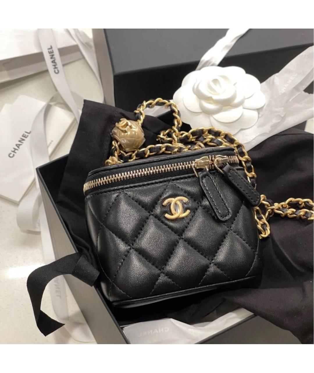 CHANEL Черная кожаная сумка через плечо, фото 5