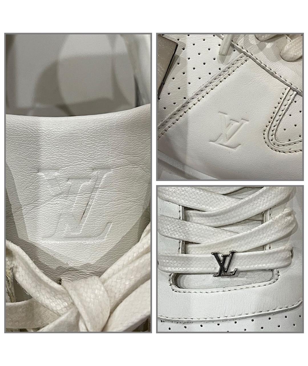 LOUIS VUITTON Белые кожаные низкие кроссовки / кеды, фото 8