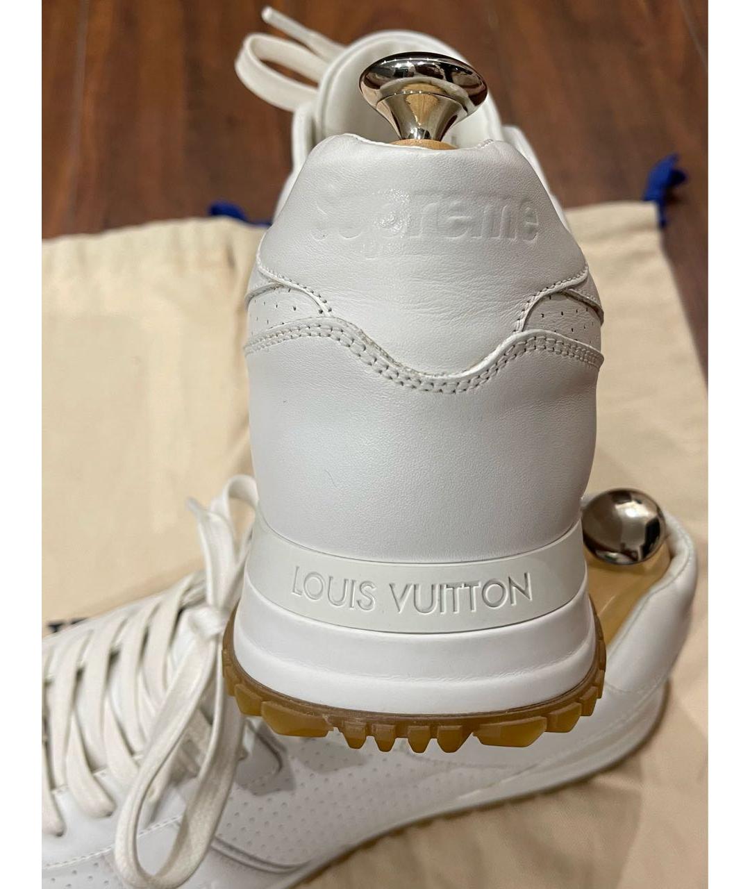 LOUIS VUITTON Белые кожаные низкие кроссовки / кеды, фото 5
