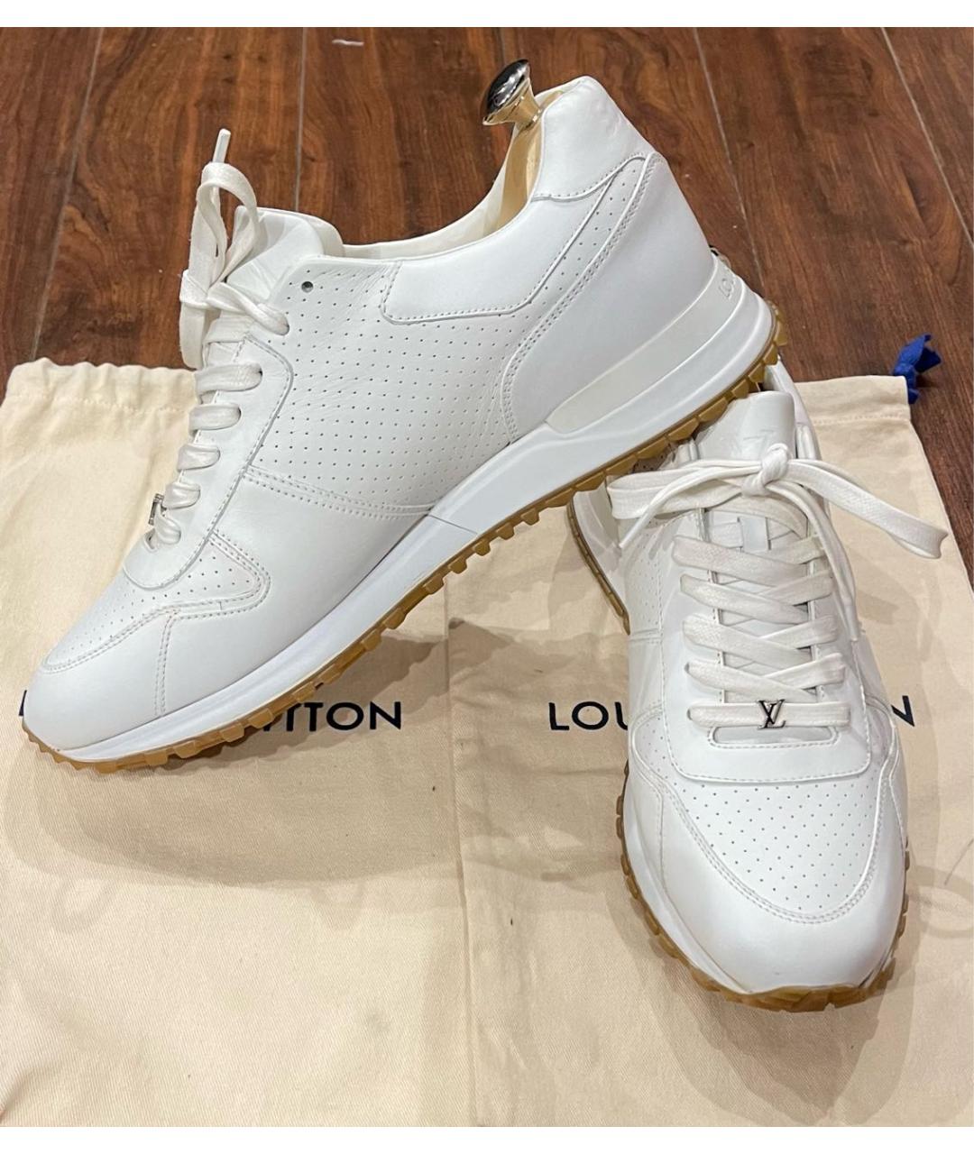 LOUIS VUITTON Белые кожаные низкие кроссовки / кеды, фото 4