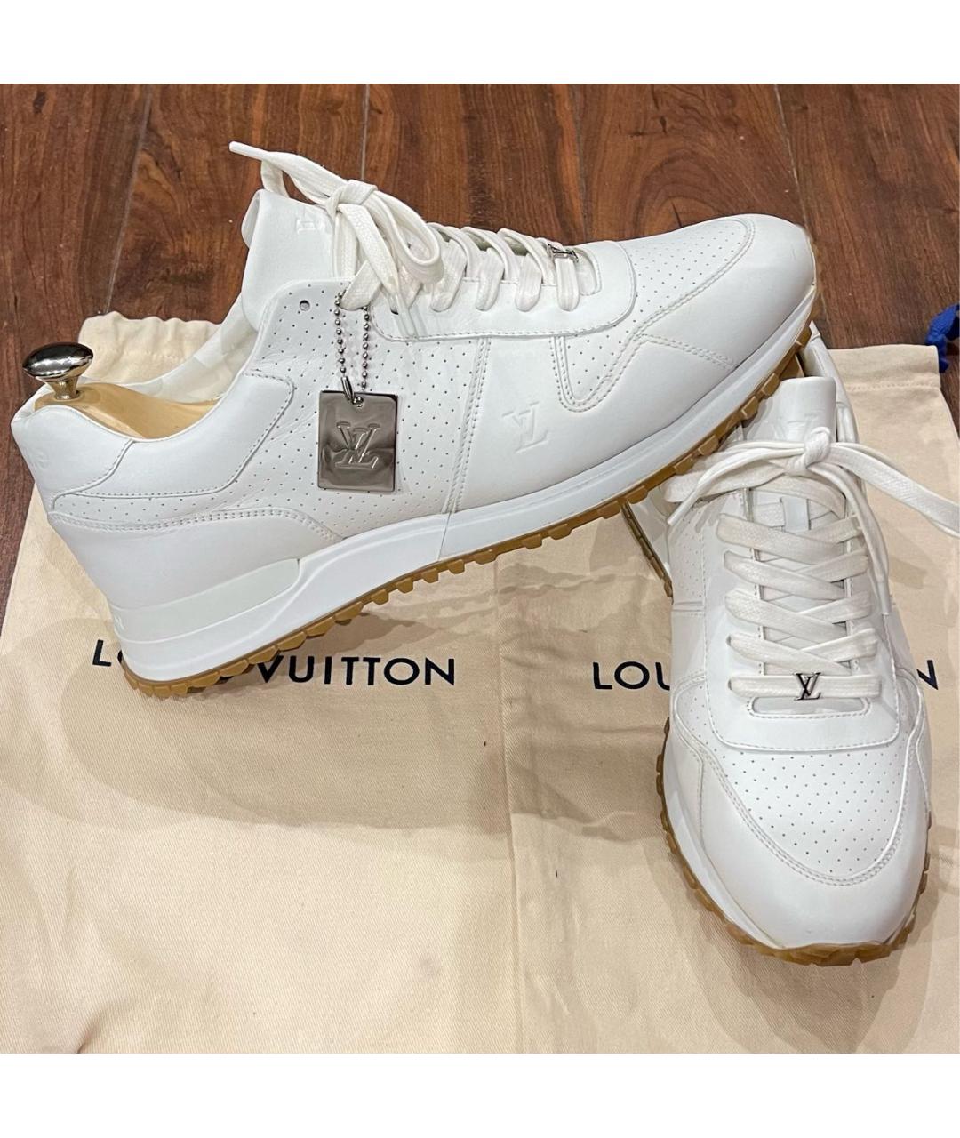 LOUIS VUITTON Белые кожаные низкие кроссовки / кеды, фото 3