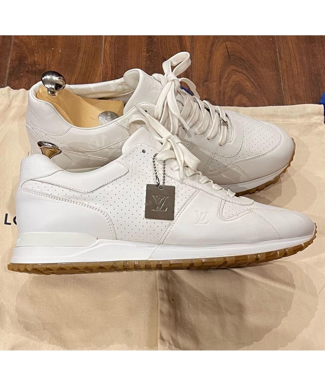 LOUIS VUITTON Белые кожаные низкие кроссовки / кеды, фото 9