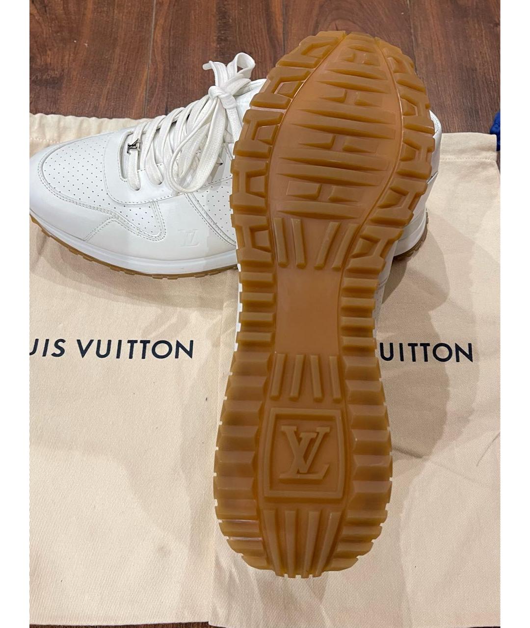 LOUIS VUITTON Белые кожаные низкие кроссовки / кеды, фото 6