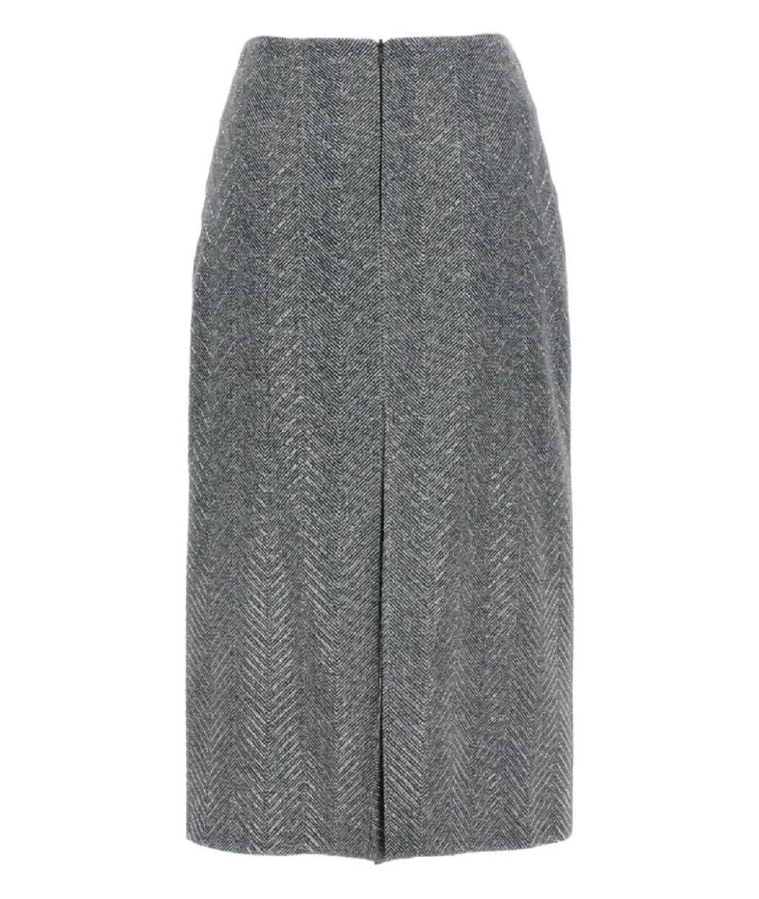 ERMANNO SCERVINO Серая хлопковая юбка миди, фото 2