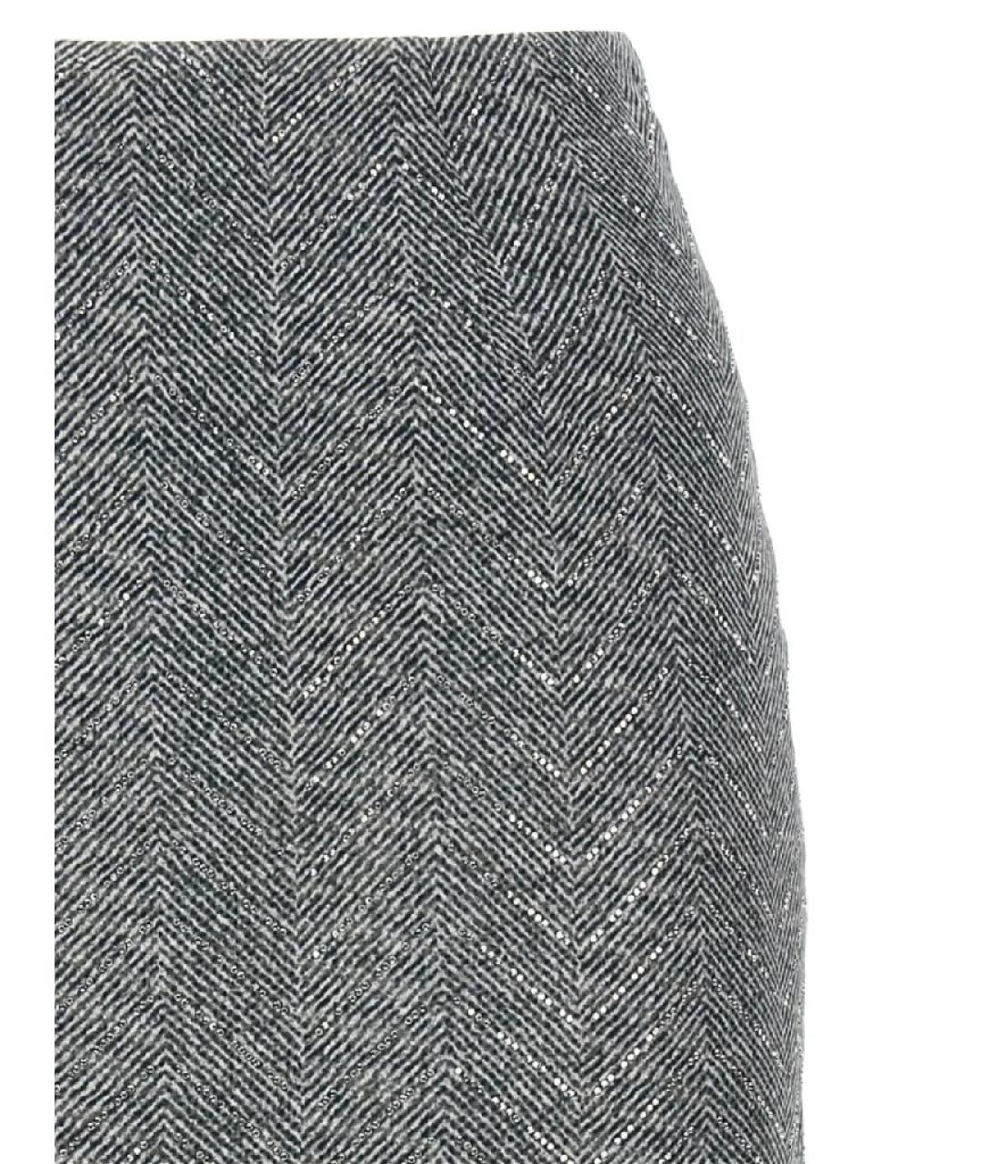 ERMANNO SCERVINO Серая хлопковая юбка миди, фото 4