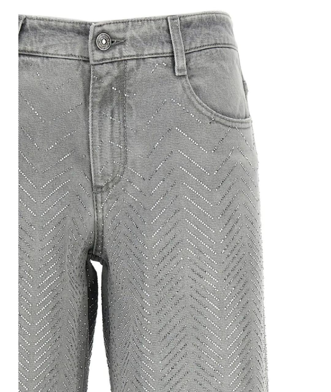 ERMANNO SCERVINO Серые хлопковые джинсы клеш, фото 6