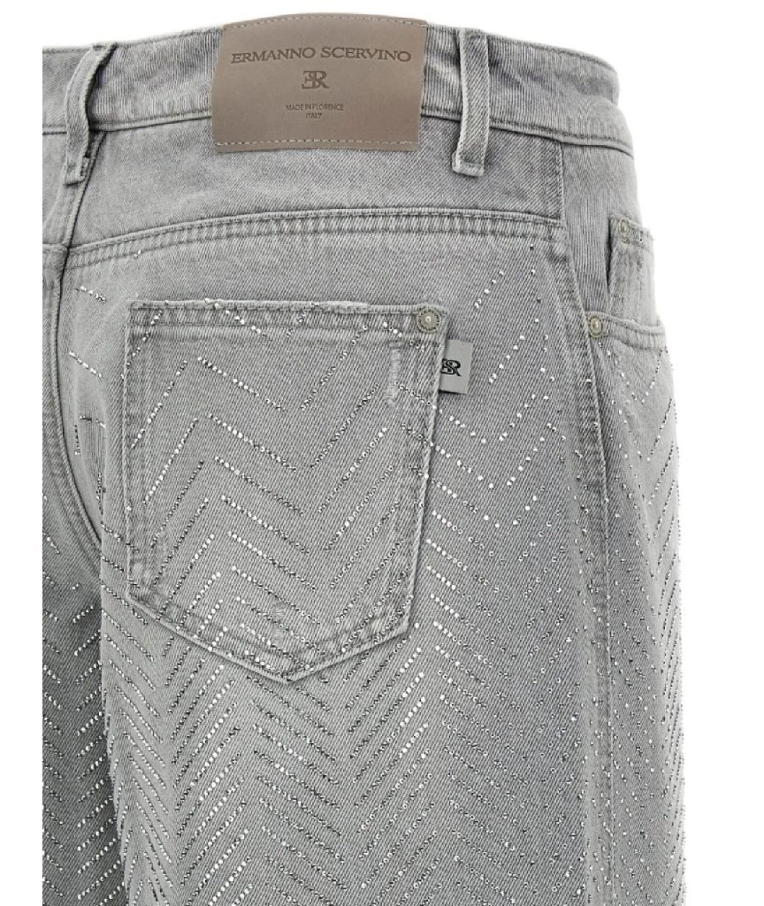 ERMANNO SCERVINO Серые хлопковые джинсы клеш, фото 3