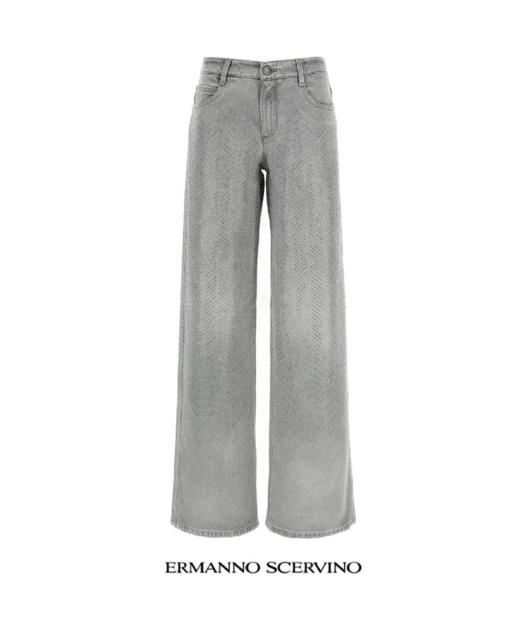 ERMANNO SCERVINO Серые хлопковые джинсы клеш, фото 7