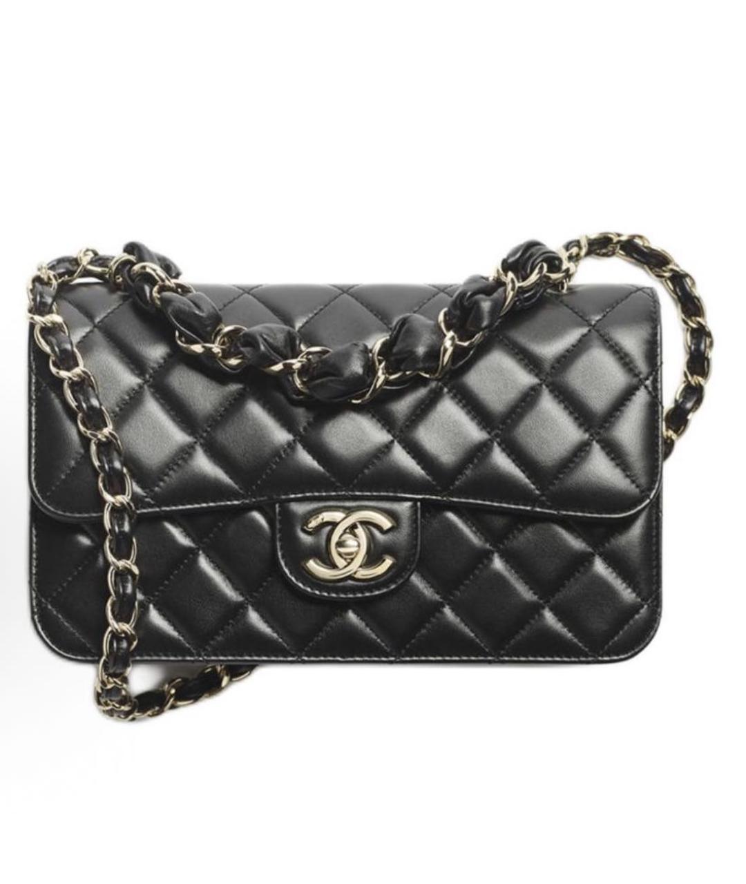 CHANEL Черная кожаная сумка через плечо, фото 7