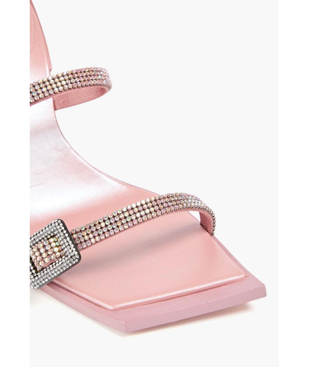 BENEDETTA BRUZZICHES Розовые текстильные мюли, фото 3