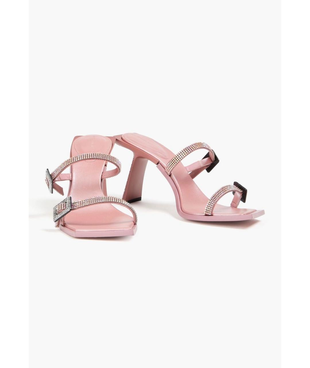 BENEDETTA BRUZZICHES Розовые текстильные мюли, фото 2