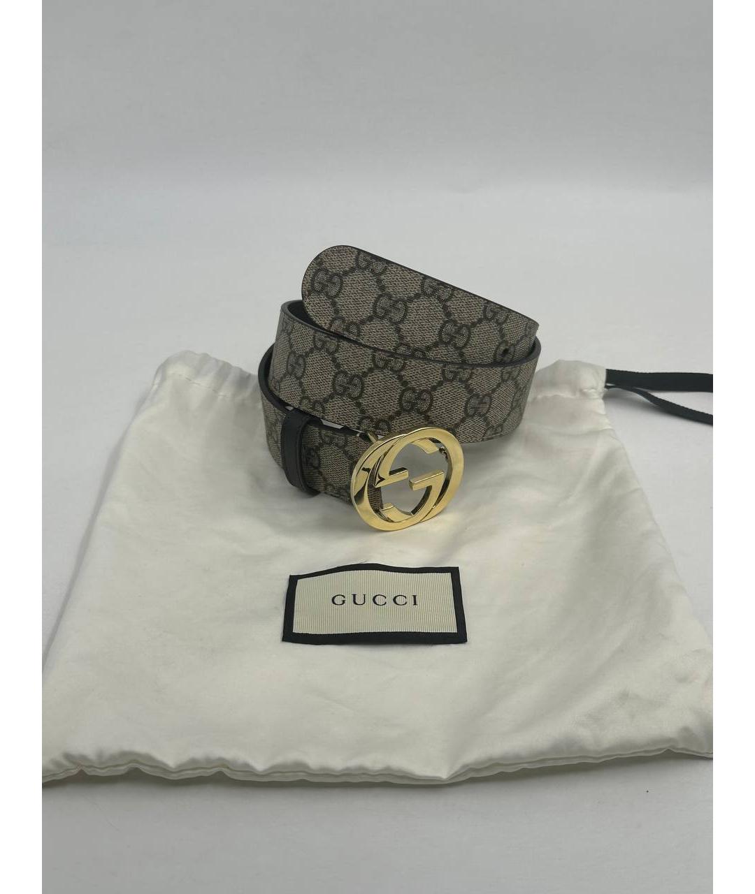 GUCCI Бежевый кожаный ремень, фото 3