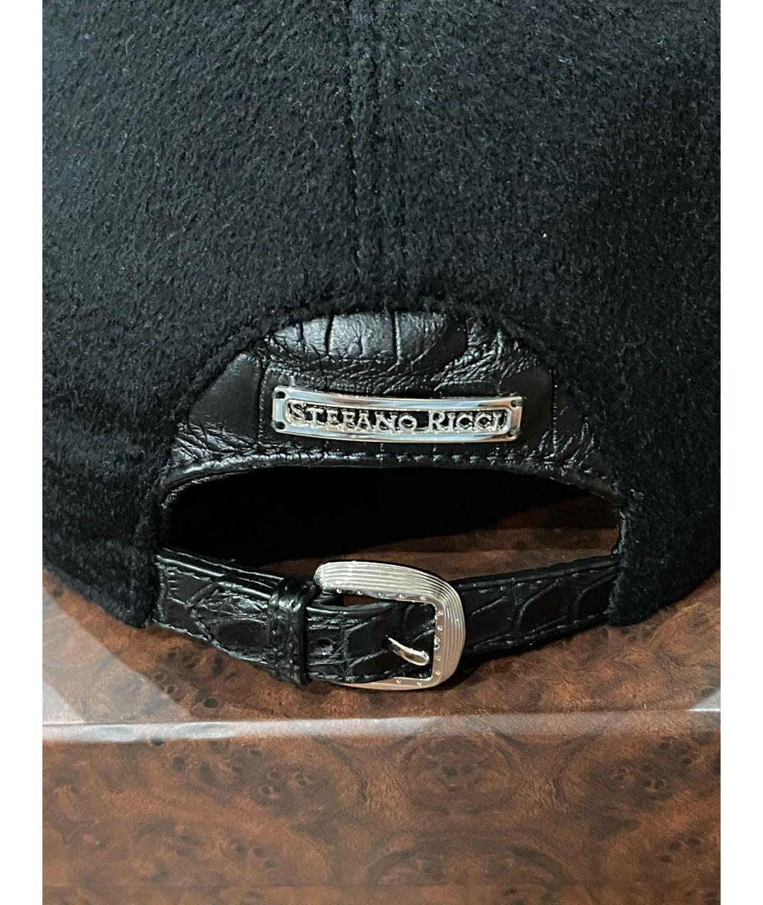 STEFANO RICCI Черная кашемировая кепка/бейсболка, фото 5