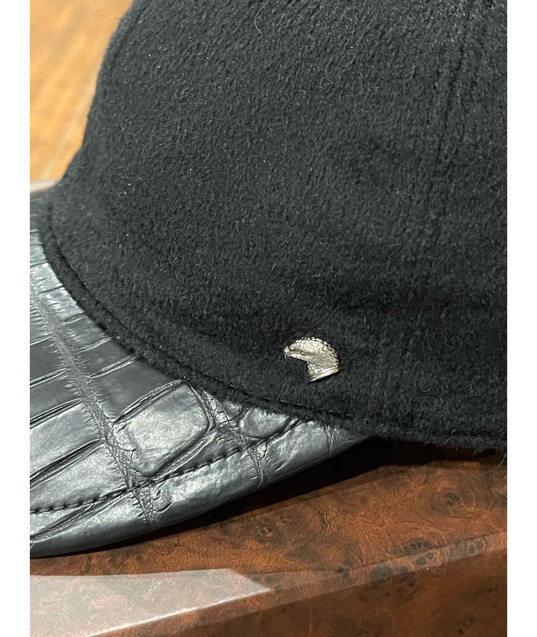 STEFANO RICCI Черная кашемировая кепка/бейсболка, фото 6