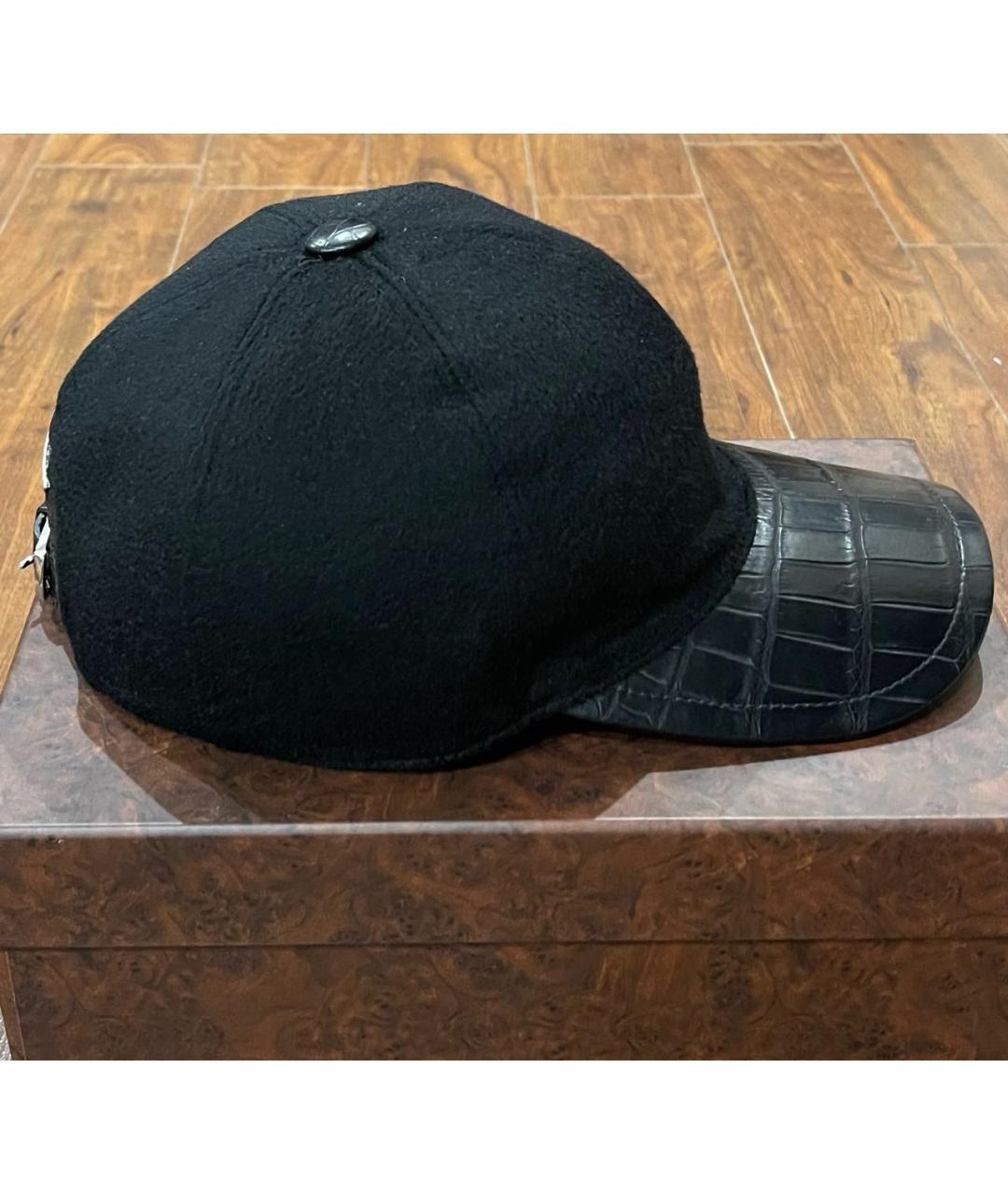 STEFANO RICCI Черная кашемировая кепка/бейсболка, фото 3