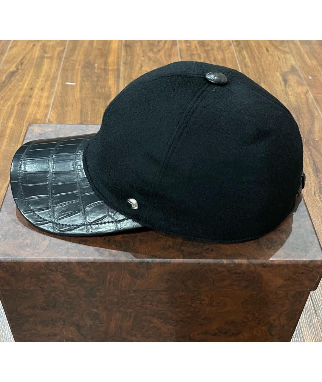 STEFANO RICCI Черная кашемировая кепка/бейсболка, фото 2